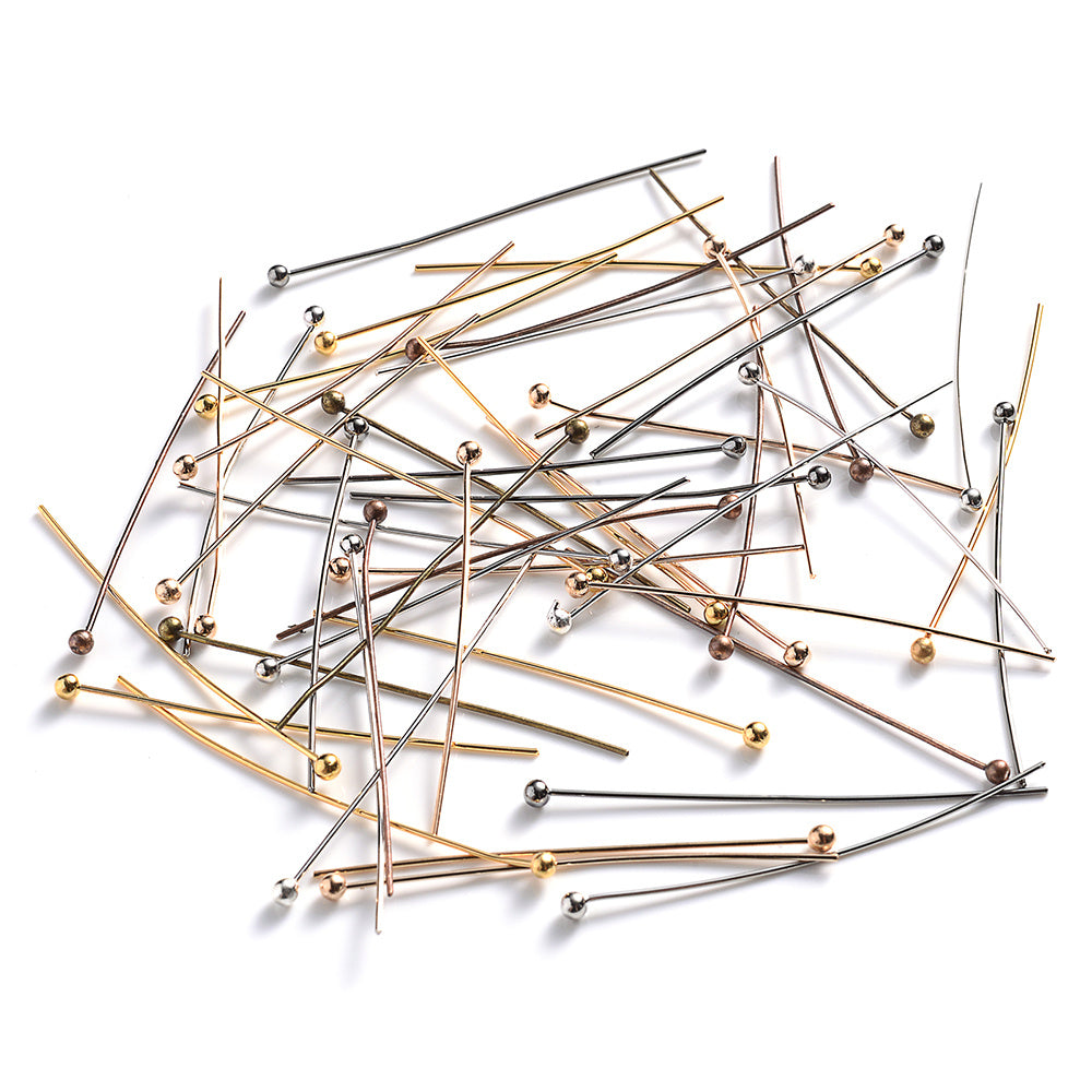 200-Piece 16-50 mm Flat Head Jewelry Head Pins