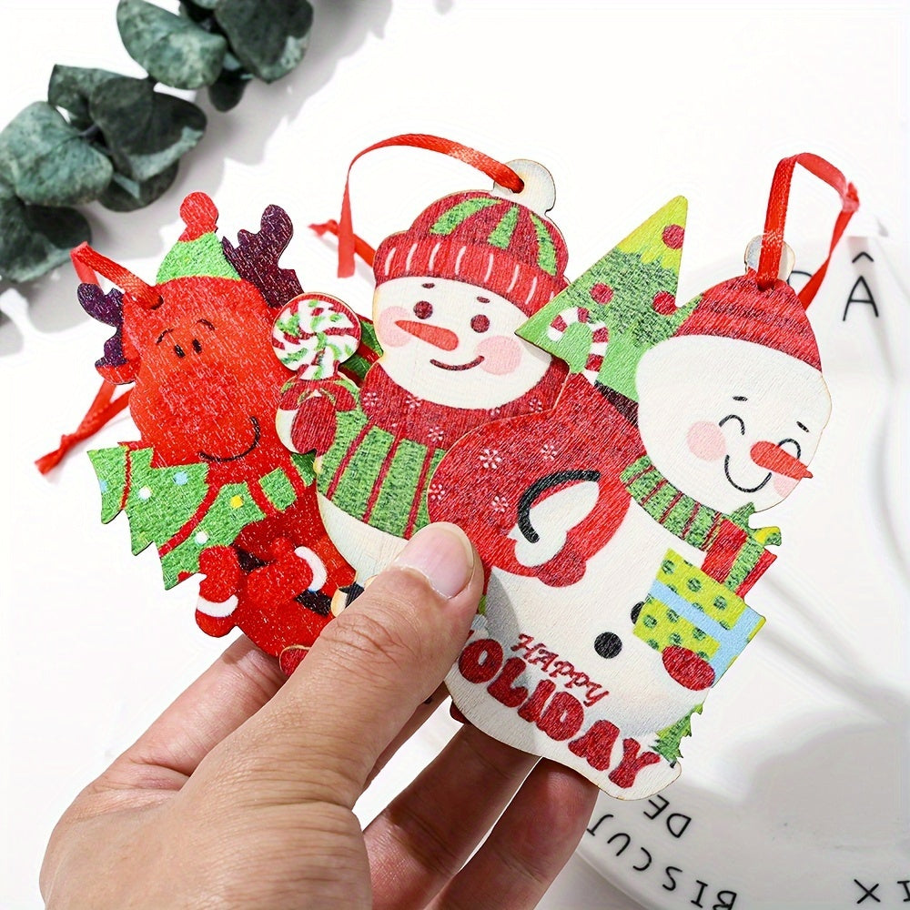 Wooden Merry Christmas Decorative Pendant