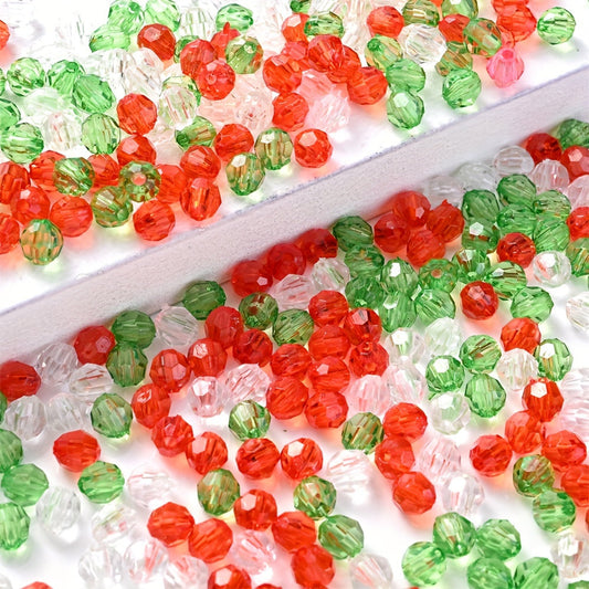 Christmas Faceted Acrylic Beads