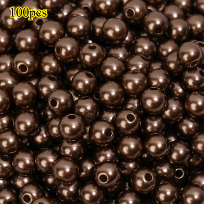 100pcs Random Colorful 8mm Round Acrylic Spacer Beads