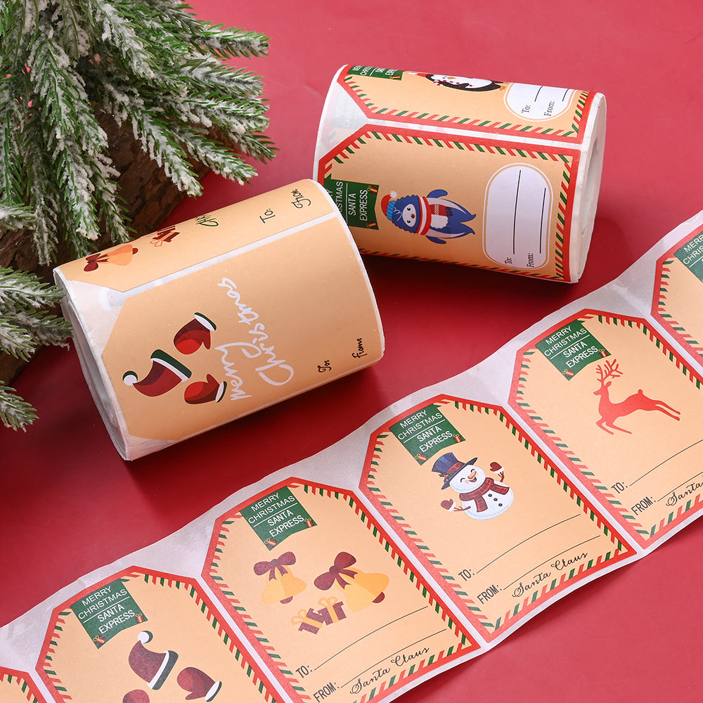 Retro Christmas Santa Snowman Stickers