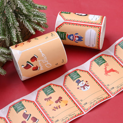 Retro Christmas Santa Snowman Stickers