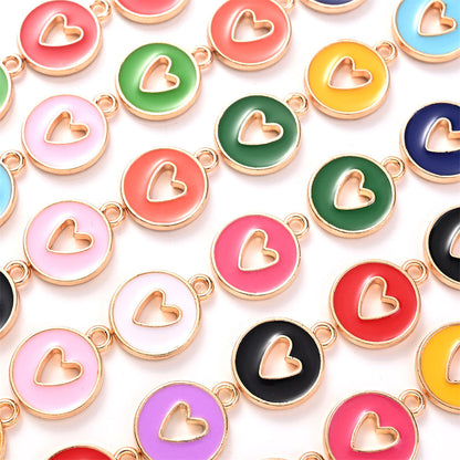 Valentine's Day Round Openwork Heart Alloy Charms