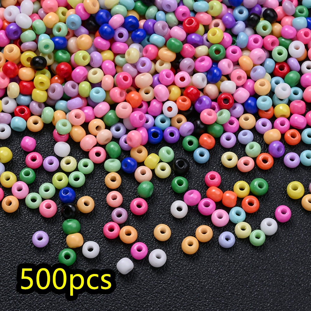 500pcs/set 3mm Colorful Charm Glass Seed Beads