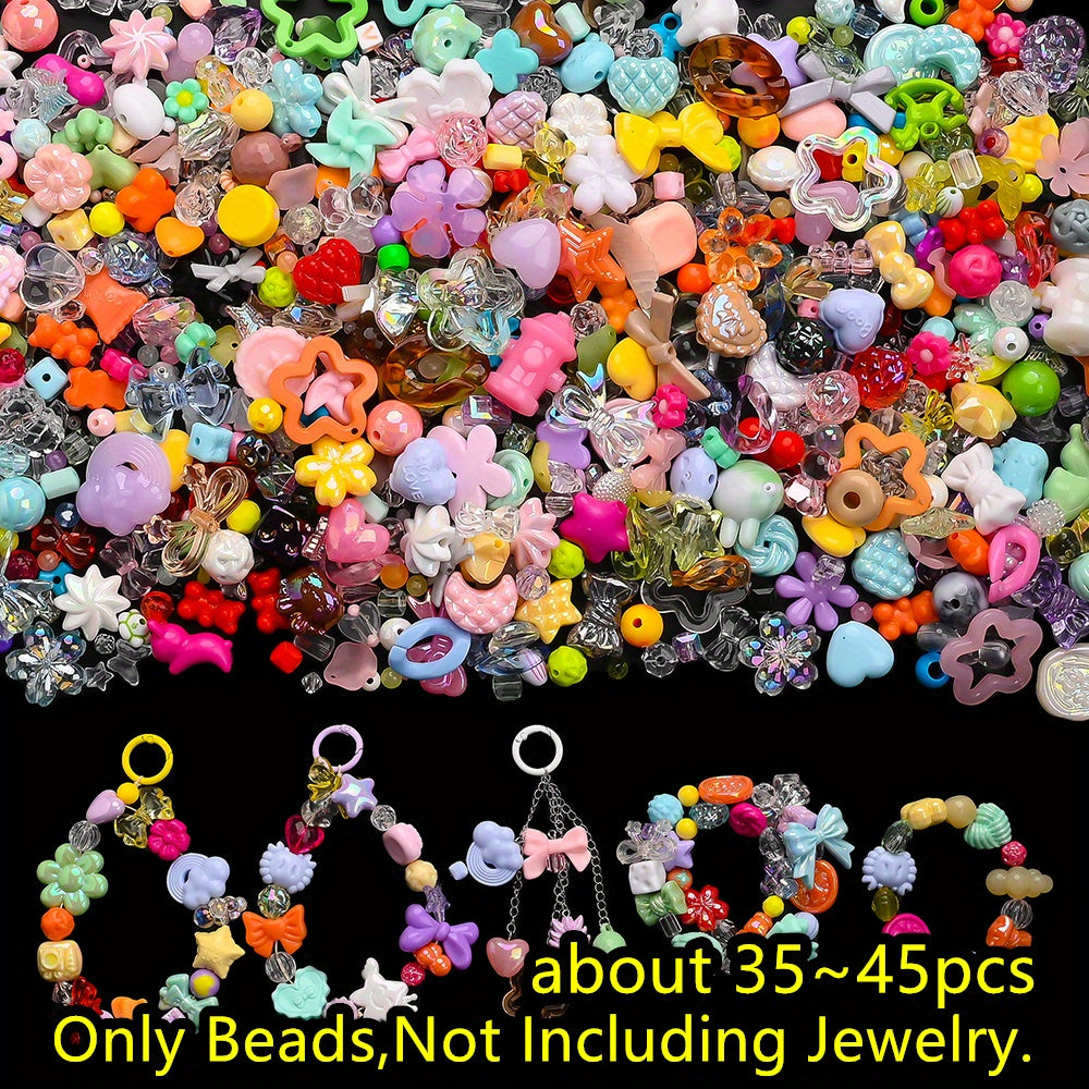 40g/bag Summer Color Acrylic Mixed Beads