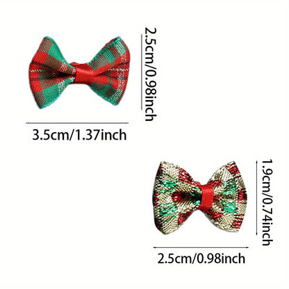 Christmas Gold Threaded Ripple Bow Embellishments