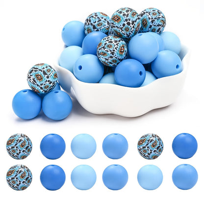 Printed and Solid Color Silicone Round Spacer Beads