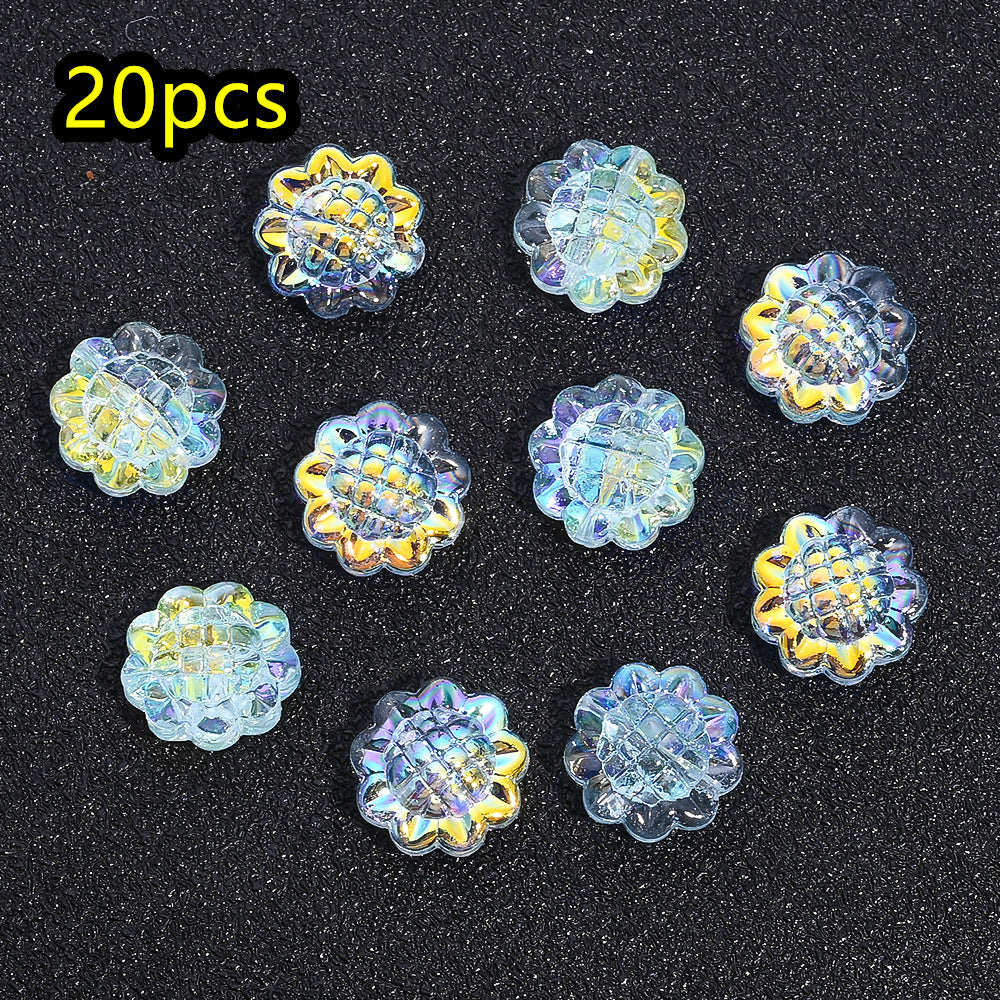 AB Iridescent Sunflower Glass Beads