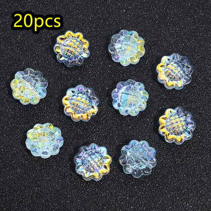 AB Iridescent Sunflower Glass Beads