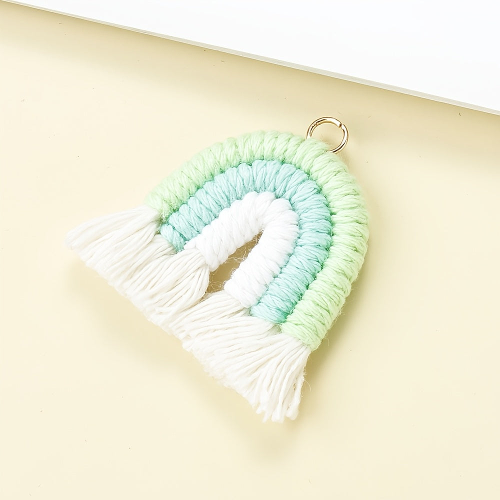 2PCS 33×39mm Rainbow Tassel Pendant Set