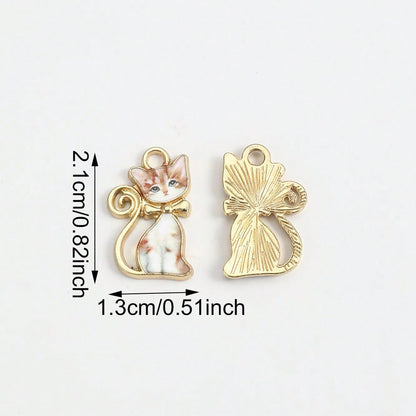 Colorful Cat Alloy Enamel Charms