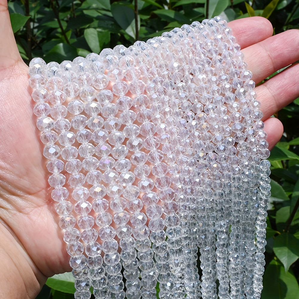 100/200/500PCS 4/6/8mm Sparkling Glass Faux Crystal Bead Set