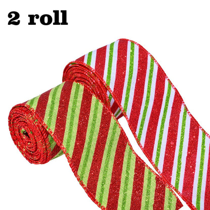 6x6.3 cm Red, Green and White Christmas Webbing