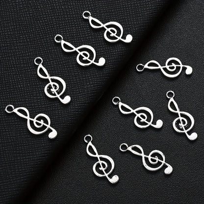 Silver Music Symbol Metal Pendant Charms