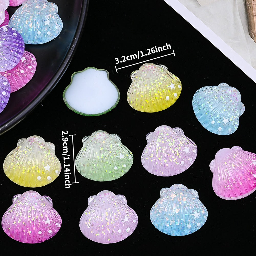 Star Dot Shell Resin Patch Beads
