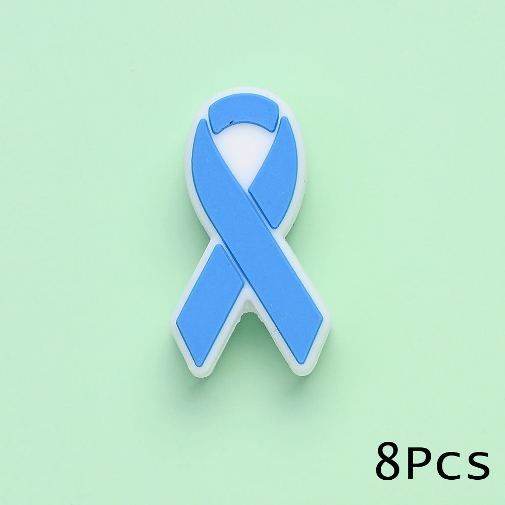 8PCS 28×16mm Silicone Ribbon Bead Set