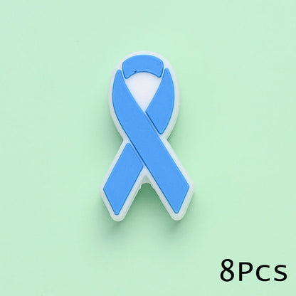 8PCS 28×16mm Silicone Ribbon Bead Set