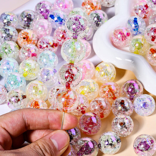 Acrylic Crackle Mixed Color Spacer Beads