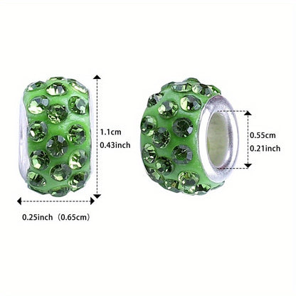 10pcs/lot Colorful European Style Rhinestone Spacer Beads