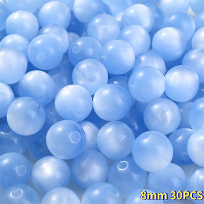 Cat Eye Resin Round Beads