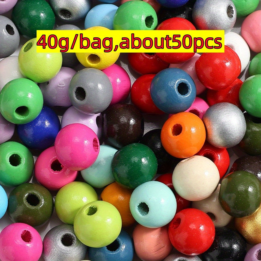 4/6/8/14mm Multicolor Wooden Round Spacer Beads