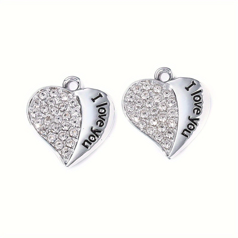 "I Love You" Heart Pendant Charms