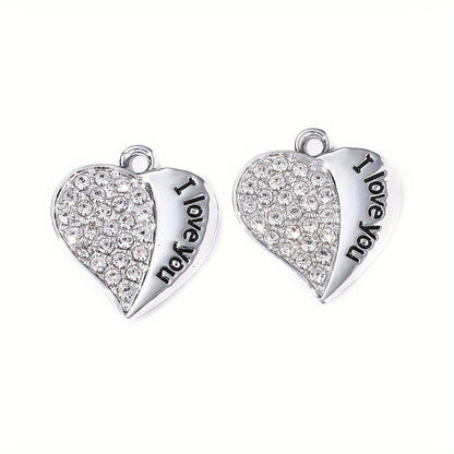 "I Love You" Heart Pendant Charms