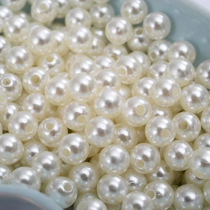 White Imitation Pearl Acrylic Beads