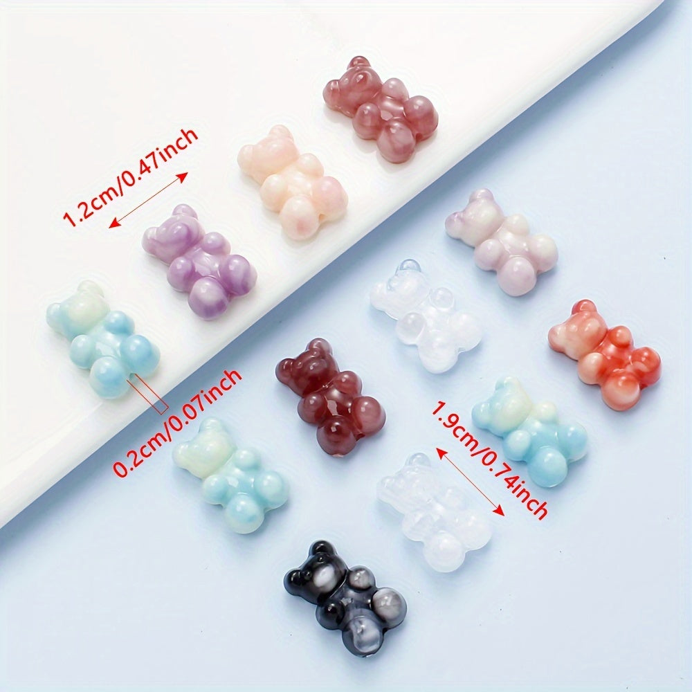 20PCS 12×19mm Two-Tone Bear Acrylic Bead Set