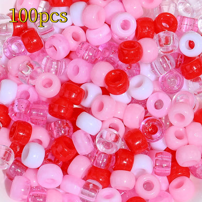 Pink Acrylic Pony Beads