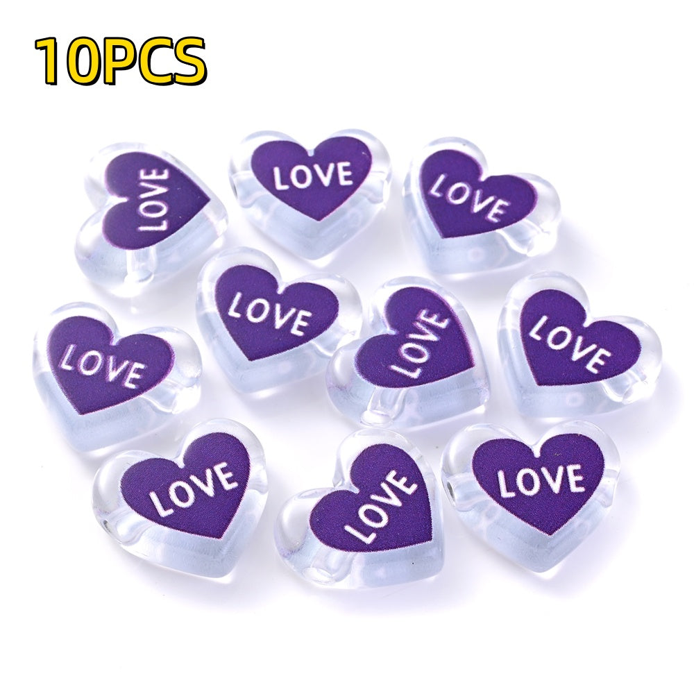Clear Double Heart Acrylic Beads