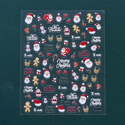 Christmas 5D Relief Nail Art Stickers