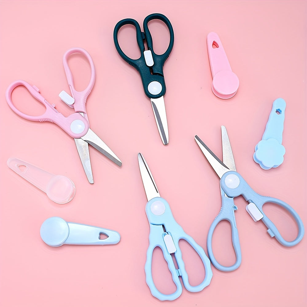 1PC Wave Heart Safety Scissors with Protective Cover