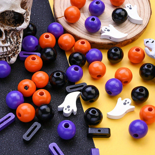 Halloween Colored Wooden Bead Set