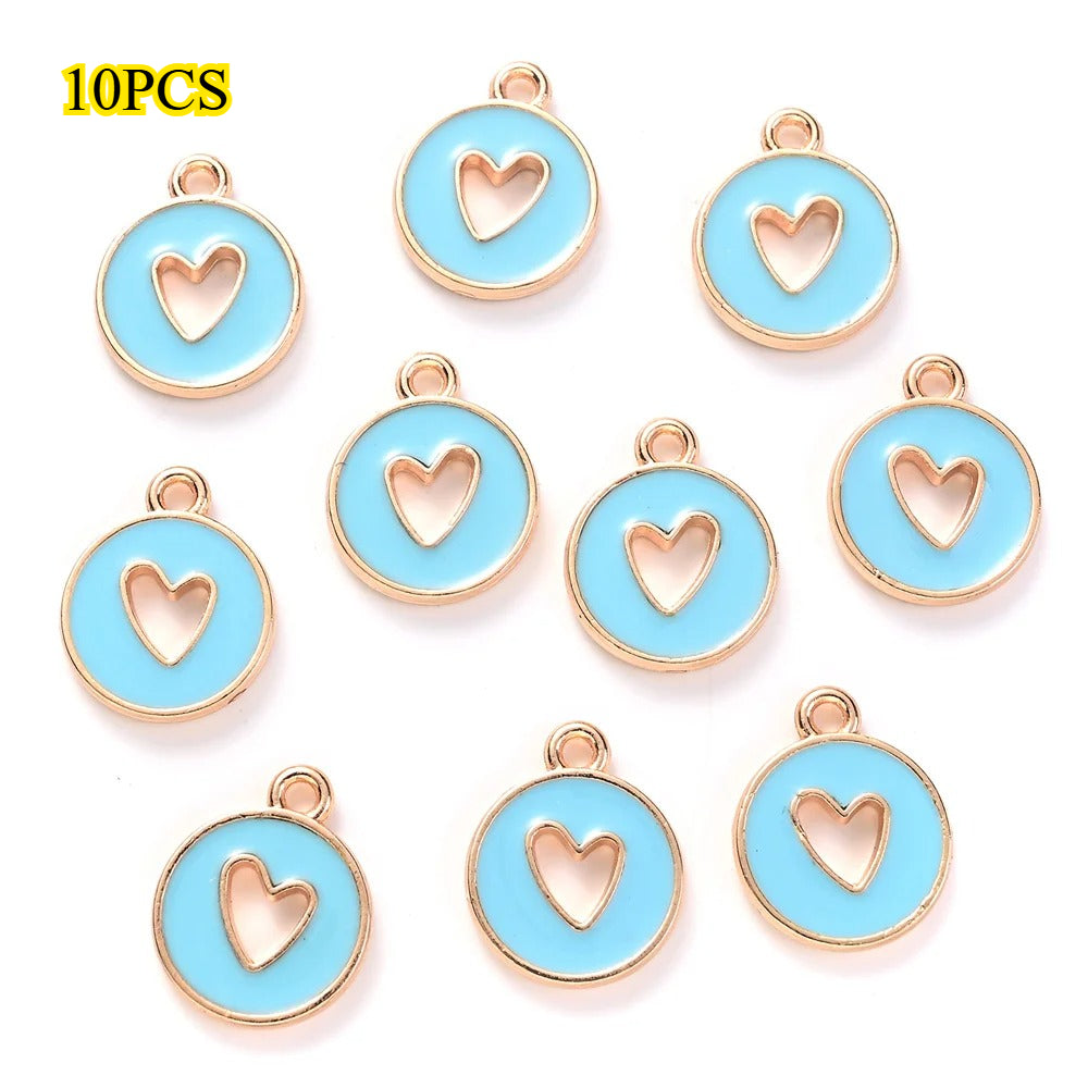 Valentine's Day Round Openwork Heart Alloy Charms