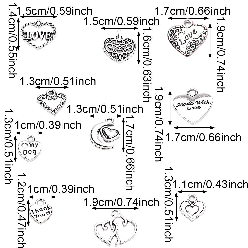 Vintage Metal Heart Pendants