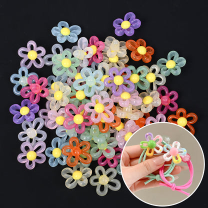 Macaron Color Flower Acrylic Beads