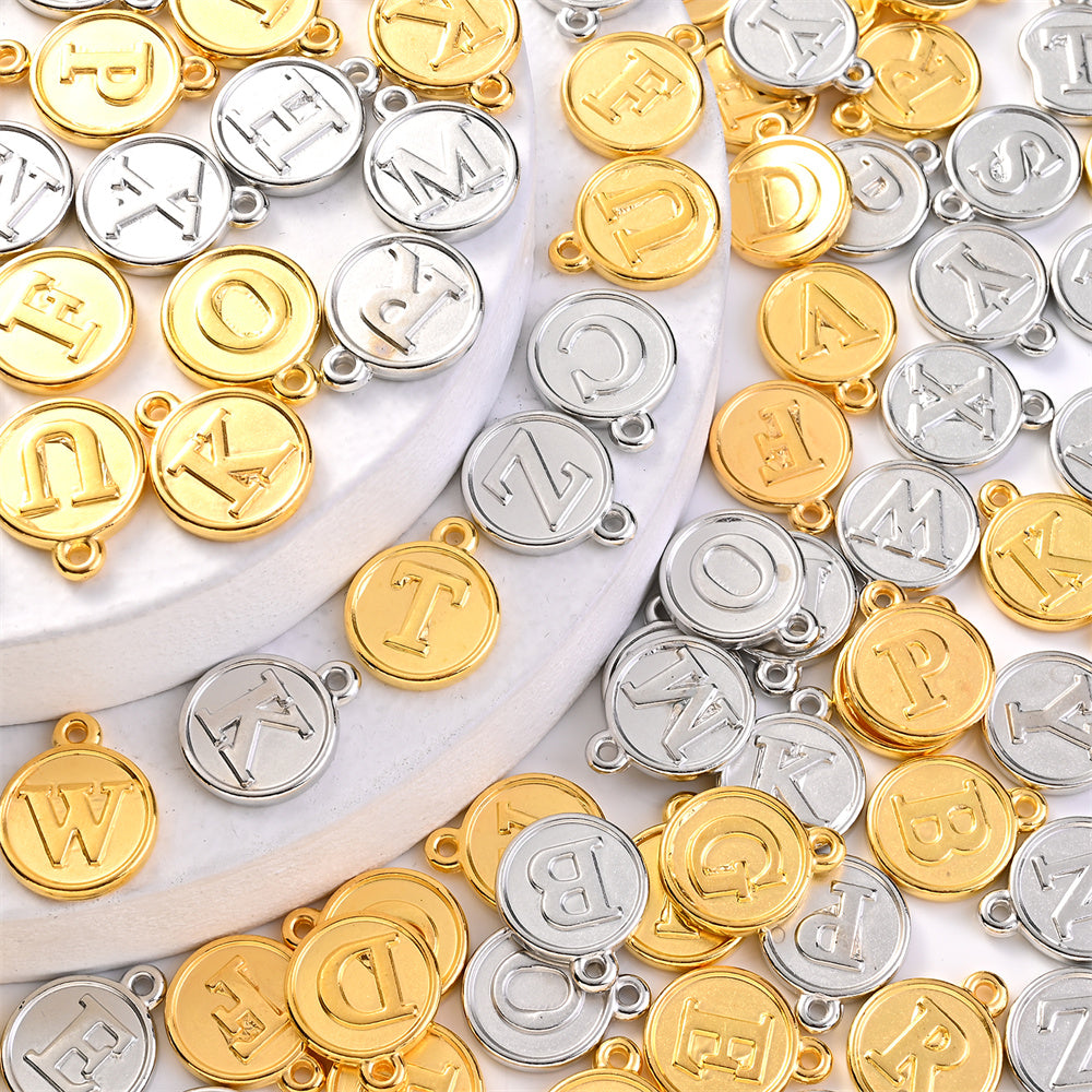 Acrylic Letter Round Pendants