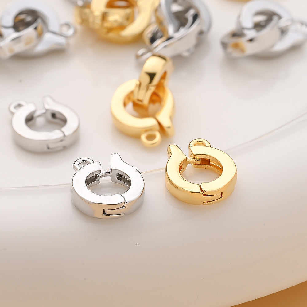 1 Pair 8mm Gold & Silver Copper Jewelry Clasps