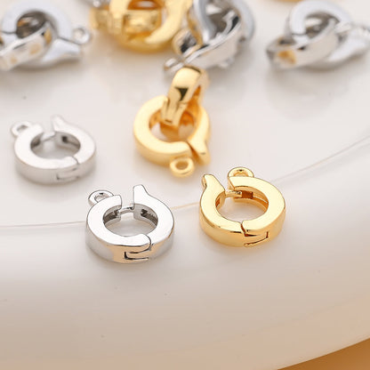 1 Pair 8mm Gold & Silver Copper Jewelry Clasps
