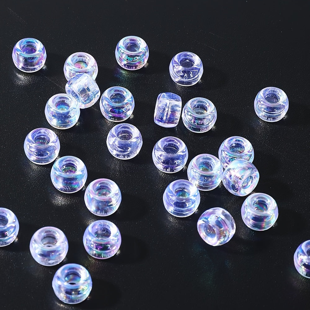 White Clear Pony Beads
