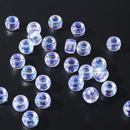 White Clear Pony Beads