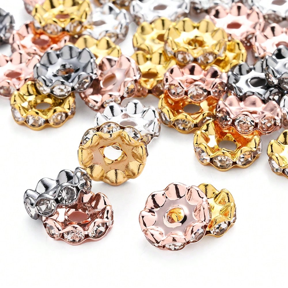 30/50pcs 12mm Mixed Color Wavy Crystal Beads