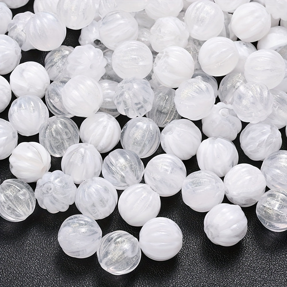Fine Glitter Pumpkin Acrylic Spacer Beads