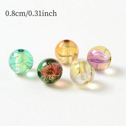 Multicolor Acrylic Beads with Gold Spacer Beads