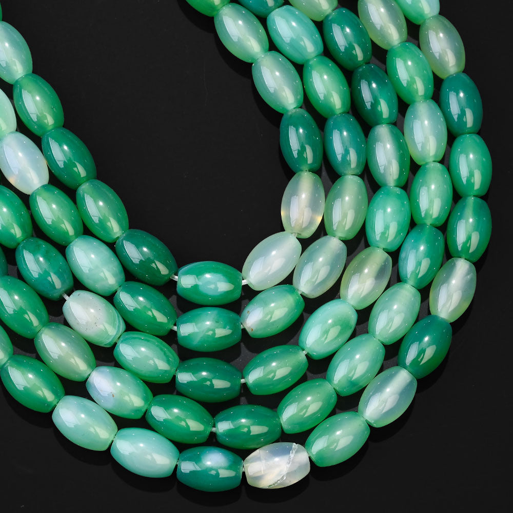 32pcs/strand 8x12mm Natural Agate Rice Shaped Beads
