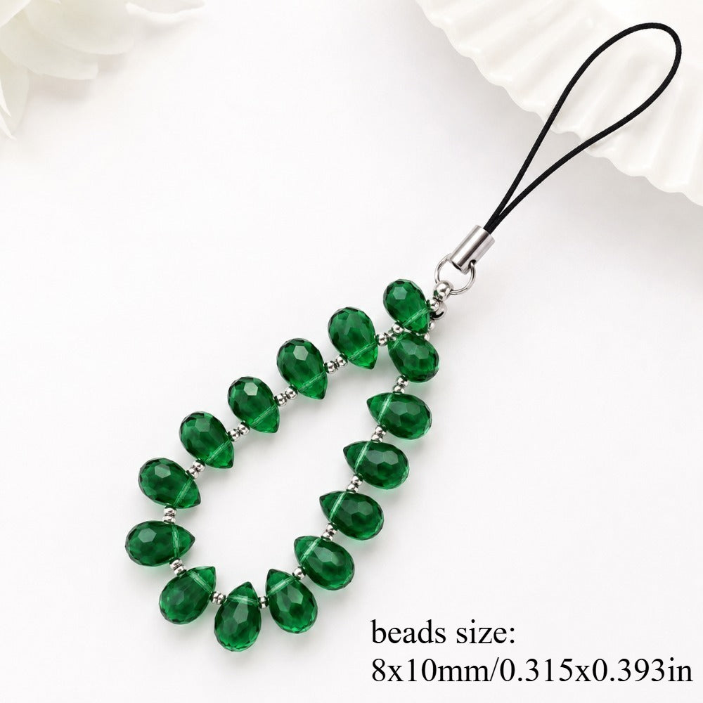Green Waterdrop Glass Beads