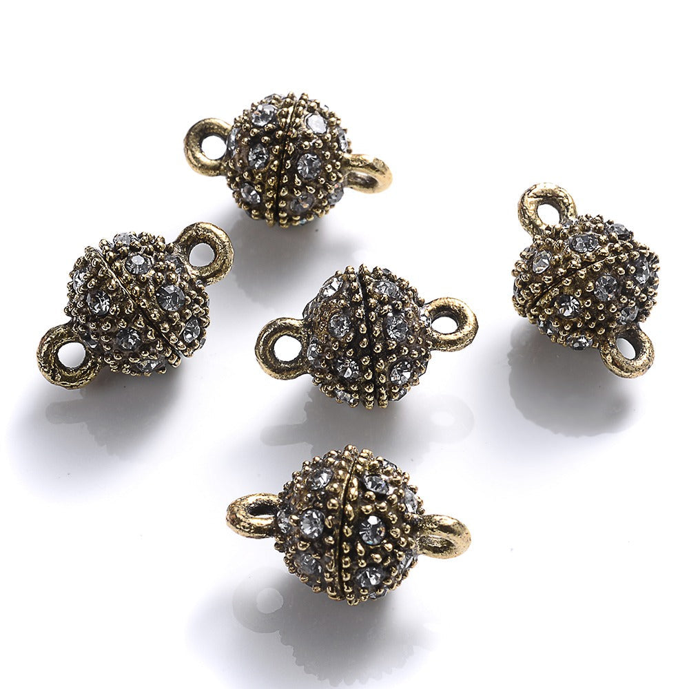 5 Pairs 14×8mm Rhinestone Magnetic Jewelry Clasps