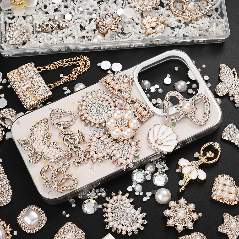 Mixed Pink Rhinestone Flatback Embellishment Set