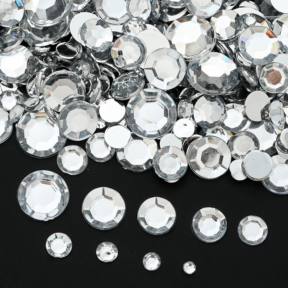 Silver Rhinestone Flatback Beads